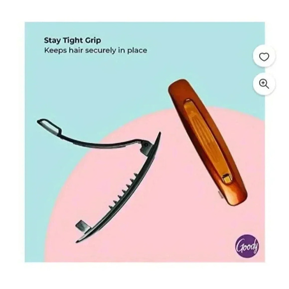 Goody Large Hair Barrettes, 2-Count - Slideproof and Lock-In Place (New) - Picture 3 of 4